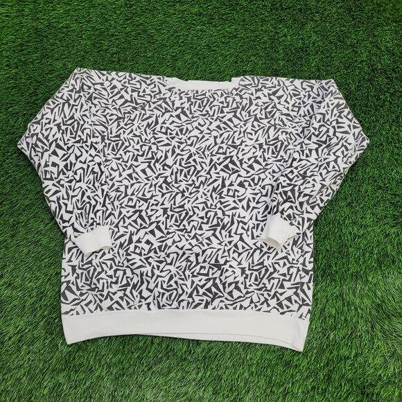 Vintage Geometric AOP Sweatshirt Womens XL 22x23 Boxy - Picture 2 of 11